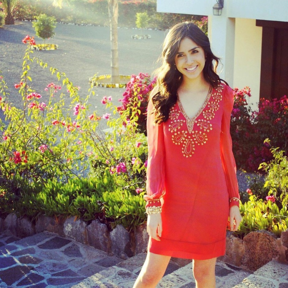 French Connection Pink Long Sleeve Dress